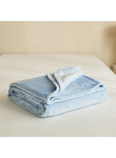 Box Kids Twin Micro Flannel Blanket - Light Blue