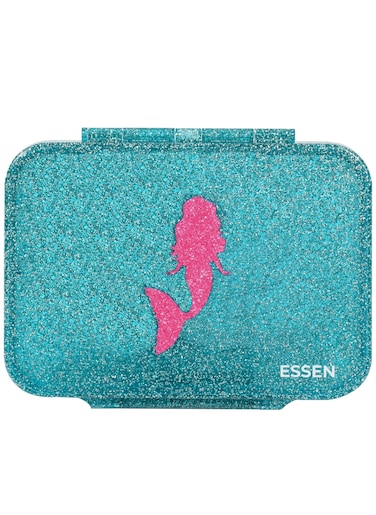 Essen Tritan Bento Lunch Box for Kids Girls - Teal Glitter Mermaid