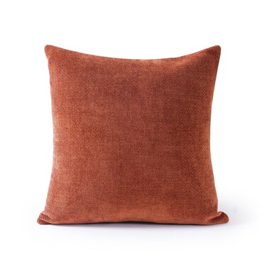 Home Milano Textured Filled Cushion with Down Alternative Filling Ultimate Comfort for Decorative Cushion Bed, Couch, Sofa and Supportive Use, Premium Square Pillow 48x48cm - Rust, 1 Piece