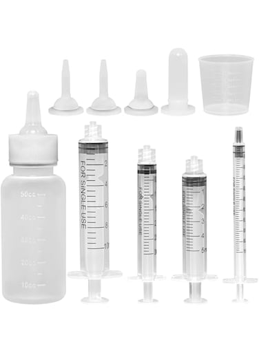 Chielor Pet Feeding Bottle Set, Puppy Bottles for Nursing,Newborn Small Animals Milk Bottles for Nursing with Replacement, Kitten Nursing Bottle, Mini Pet Feeding Bottle, Newborn Kitten &amp; Puppy Gift