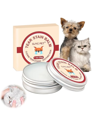 Azonee Pets Eyes Natural Tear Stain Removal Balm, Plant-Based Organic Eye Wipes Cream for Dogs &amp; Cats, Relieves Eye Discharge &amp; Mucus, 50g