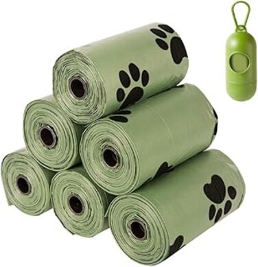 Dog Poop Bags 20Roll 300pcs Pet Dog Supplies for Dogs include 1pcs Green Adjustable Dispenser，Extra Thick and Strong, 100% Leak Proof, Biodegradable Waste Bag