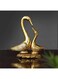 TIED RIBBONS Swan Statue Love Birds Decorative Items for Home Decoration - Brass Swan Figurine Sculpture Kissing Duck Animal Decoration Crafts for Door Entrance Table Centerpieces Christmas Gifts