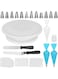 KINGCCI Cake Decorating Kits Supplies with Cake Turntable, 12 Numbered Cake Decorating Tips, 2 Icing Spatula, 3 Icing Smoother, 2 Silicone Piping Bag, 50 Disposable Pastry Bags and 1 Coupler