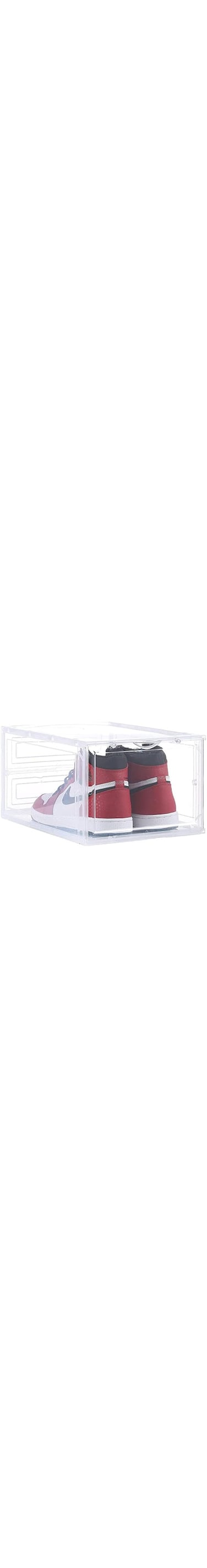 COOLBABY Shoe Storage Box,Shoe Box Clear Plastic Stackable,Drop Front with Lids,Shoe Organizer and Containers For Men/Women,Easy Assembly（1PCS，Transparent）, YLY2046-TM, 1