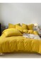 Home Single Size 4 piece Bedding Set Without Filling, Washable Cotton Yellow Color 160x210cm.