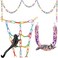 JSLZF Sugar Glider Toys, Hanging Sugar Glider Cage Accessories Pet Swing Toy, 250 PCS Plastic C Clips Hook Chain Links Toy Rope Perch