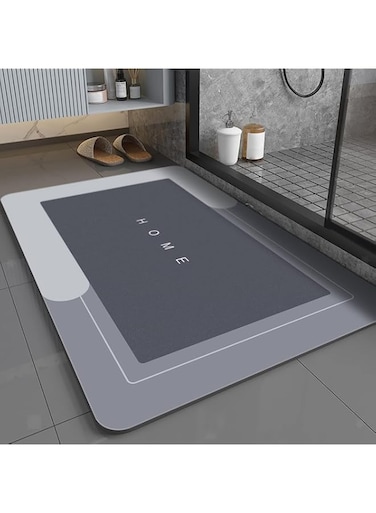 Aputue Diatom Bath Mat, Water Absorbent and Non Slip Bathroom Mat, Washable Bathroom Rugs, Quick Drying Bathroom Mats for Bathroom Floor, Sink, Bathtub, Shower Room (Blue 60 X 40 Cm)