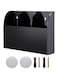 Cabilock Remote Holder Wall Mounted Remote Control Box 3 Grids Storage Box Media Controller Holder for Home Air Conditioning Phone Hanging Organizer Box (Black)