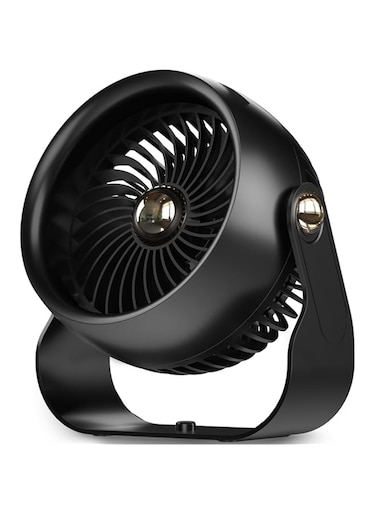 Anspect Desk Fan, 6 Inch Quiet Air Circulator Fan, 4 Speeds with Strong Airflow, 360&deg; Rotate Portable Fan For Bedroom Home Office Desktop Travel (Dark Black)