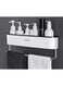 Aiwanto " Bathroom Shelf Space 1 Layer Storage Rack Wall-mounted Multi-function Toiletries Storage Rack Bathroom Storage Rack Toilet Vanity Shower Room Shelf " (Black)