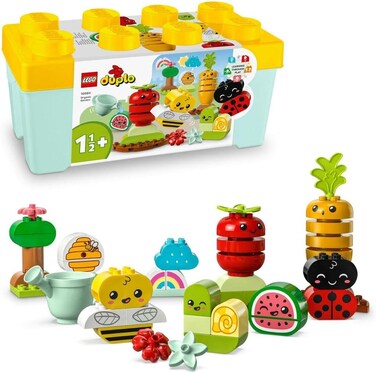 Lego 10984 Duplo My First Organic Garden Brick Box, Stacking Toys For Babies and Toddlers 1.5+ Years Old, Learning Toy with Ladybird, Bumblebee, Fruit &amp; Veg