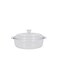 1.7 L Glass Baking Dish with Lid-RF12202/ Round Tray Perfect for Baking and Serving/ Casserole with Easy Grab Handles and Knob/ Oven, Dishwasher and Freezer Safe