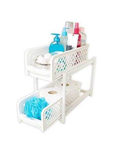 Dubai Gallery 2-Layer Storage Rack For Bathroom White 33.9 X 15 X 19.4Cm