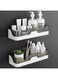 Alleisure Shower Caddy Adhesive Bathroom Shelf, 2 Pack - Premium Wall Mounted Organizer, No-Drill Rustproof Corner Shower Shelf, Upgraded Storage Rack for Bathroom &amp; Kitchen