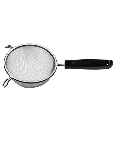Since 1911, Made In Brazil - Utilit&Atilde;&iexcl; stainless steel sieve with black polypropylene handle, 17 cm