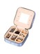 Jewelry Box Organiser, Mini Velvet Jewelry Case with Mirror, Travel Jewelry Storage Box for Rings Earrings Necklaces Portable Jewellery Organizer (Blue, One size)