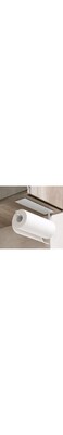 AMERTEER Self Adhesive Paper Towel Holder - Wall Mounted &amp; Under Cabinet Kitchen Tissue Roll Holder   No-Drill, Space-Saving Paper Towel Rack for Bathroom &amp; Kitchen Organization (White)