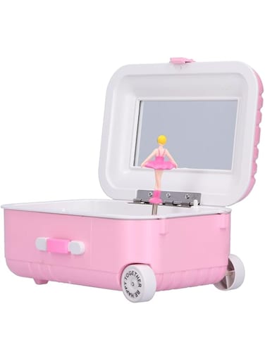 TERRIFI Girl&#39;s Musical Jewelry Storage Box, Storage Box with Spinning Ballerina Theme, Music Box for Little Girls Daughter Granddaughter, Birthday Anniversary, Swan Lake Tune (Pink) (Style B)