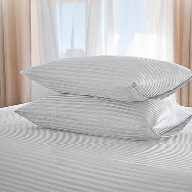 Zone Standard Pillowcase 2pc Set - Silver Stripe