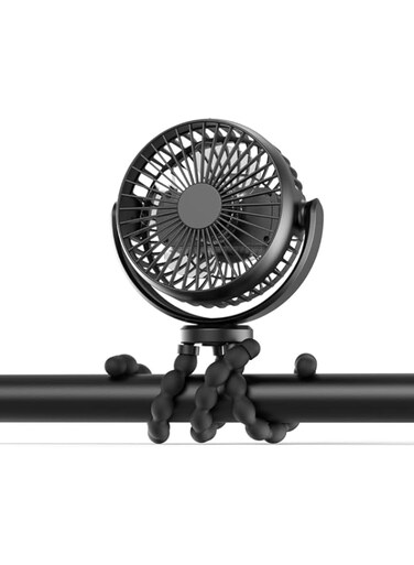 JOZUTTOW Portable Stroller Fan, 3 Speed 360&deg;Rotate Mini Portable Fan, Rechargeable Battery Powered Fan, Handheld Fan with Flexible Tripod, Mini Personal Fan For Car Seat Crib Treadmill Travel