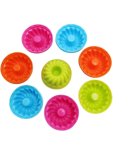 To encounter Silicone Baking Cups, 24 Pack Mini Silicone Baking Cake Molds, Nonstick Cupcake Liners, Bpa Free Fancy Dessert Tray - Jelly and Muffin Cups(Inch Size：2.5"x1.6"x1")