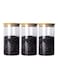 3-Piece Food Containers with Bamboo Lid Brown/Clear