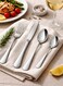 24pcs Premium Silverware Cutlery Set, Heavy Duty Stainless Steel Flatware, Cultlery Utensil Set with Knives, Rust-Proof, Mirror Polished, Dishwasher Safe, Long-Lasting Stainless Steel Tableware Cutlery Set - Pack of 24