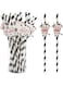 NimbusNote 40Pcs Biodegradable Cow Paper Straws, Party Supplies Cow straw (19.7 long caliber 6mm)