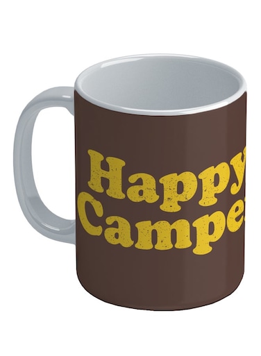 Peanuts Printed Coffee Mug Brown/Grey/Yellow 8.2x9.5cm