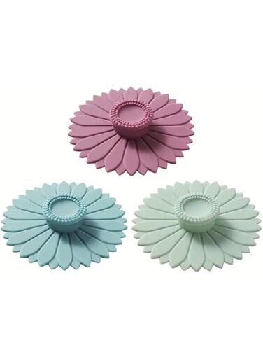 LDQ 3 Pcs Silicone Covers, Multicolored Silicone, LeakProof and Dustproof, BPA-Free, Fresh-Keeping Sealed Solution, Perfect for Hot and Cold Beverages