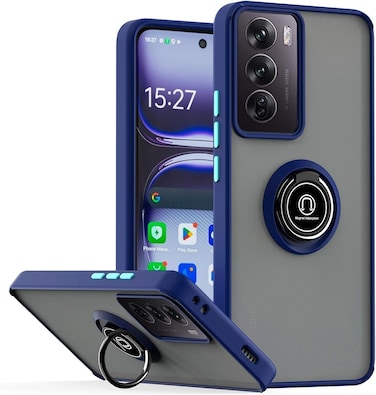 Case for Vivo Y19S Case Cover Metal Ring Holder Grip Kickstand Car Magnetic Mount Shockproof Matte Hard Back Bumper Case for Vivo Y19S (Blue)