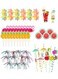 Accessories for Drinks, 80pcs Cocktail Decorations Party Pack Including Drink Umbrellas,Stirring Stirrers, reuseable paper Straws,Sparkler Sticks for Summer Beach Party Food Drink Decoration