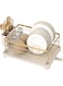 APPASO Dish Drainer Rack, Stainless Steel Rust-Resistant Space Saving Kitchen Dish Drying Rack with Cutlery Holder, Drip Tray &amp; Swivel Drainage, Perfect for Countertops Organizer, Gold