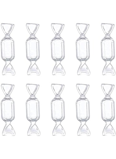 SYOSI Candy Box, Small Plastic Containers, with Lids, Candy Shaped Jewelry Box Mini Clear Jewelry Case for Storage of Small Items, Jewelry, Pills, Pack of 10