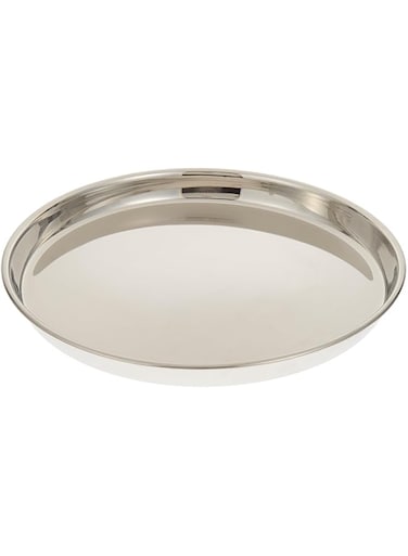 RAJ STAINLESS STEEL BEADED PLATE, 31.5 CM , SILVER, TB0003, DINNER PLATE , SERVEWARE , SERVING PLATE , RICE PLATE