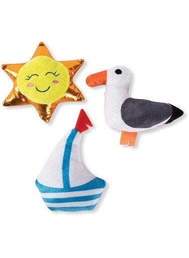 Fringe Studio Beachin it 3pcs Dog Toy Set - MULTICOLOUR/4.75X5