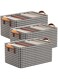 ECVV 3 Pack Wardrobe Clothes Organizer Foldable Non-woven with Steel Frame Stackable Drawer Closet Organizer with Handles for Clothes, Jeans, Pants, Sweaters, Dresses