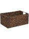 Homesmiths Medium Water Hyacinth Storage Basket with Handle Brown L40 x W24.5 x H18 cm