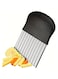RYN&reg; 1pc, Crinkle Cutter, Wavy Chopper Knife, Crinkle Cutter With Peeler French Fry Chip Cutter,For Fruit Vegetable Salad Carrot Potato Fries, Kitchen Tools Potato Peeler Home Kitchen Use BLACK