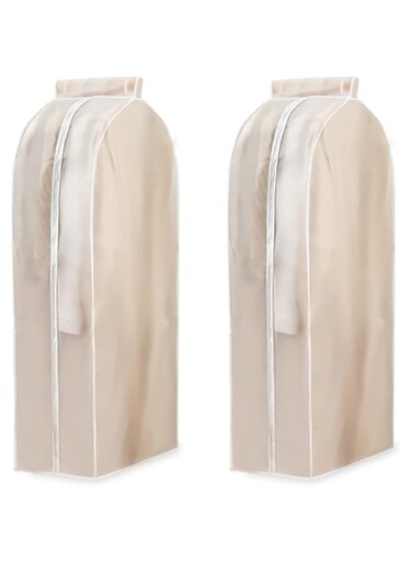 Yitexin 2 Pack Hanging Garment Bags for Closet Storage, 110cm Garment Covers Hanging Clothes Bag Organizer, Wardrobe Bag Sealed Clothes Cover Protector for Suit Coats Shirts (60&times;30&times;110)