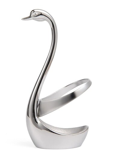 Silver Swan Base Holder - Coffee Bar and Wedding Table Decorative (Size Small)