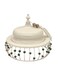 Metal Tajine with Lid 21cm*19cm, White with Green Beads