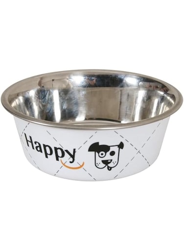 Zolux Happy Stainless Steel Dog Bowls - White 0.4L