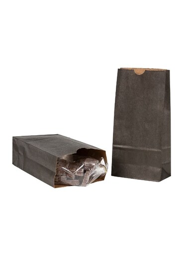 Bag Tek 2lb Paper Bags, 100 Disposable Lunch Bags - Small, For Lunches, Sandwiches, And Snacks, Black Paper Kraft Paper Bags, For Shopping, Party Favors, Or Gifts,