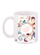 Printed Ceramic Coffee Mug White/Blue/Brown