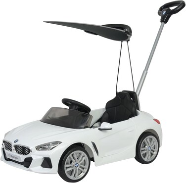 Lovely Baby Push Car for Kids LB 3673HC, BMW-Style Toddler Ride-On with Canopy, Adjustable Push Bar, Musical Steering, Openable Doors, Safe Push Car for Age 2-6 Yrs