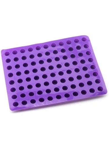 Dubai Gallery Baking Supplies 88 Cavities Mini Round Small Cheesecake Silicone Molds For Chocolate Clover Jelly Candy Ice Mold Purple 11.76X11.22X0.8Inch