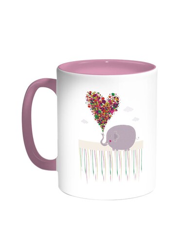 Romantic Printed Coffee Mug Pink/White