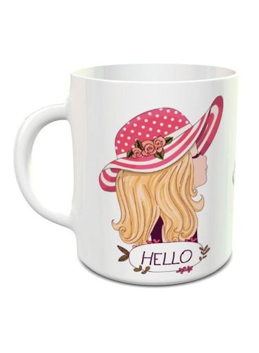 Hello Sweety Printed Coffee Mug White/Pink/Yellow